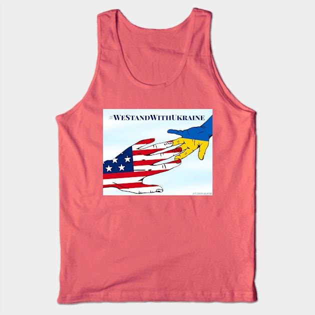 We stand with Ukraine usa Tank Top by CathyGraphics